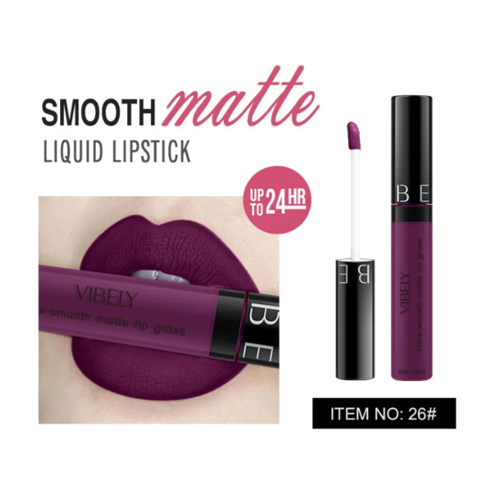 Rouge à Lèvres Mat Liquide Étanche Longue Durée Cosmétiques Gloss à Lèvres 29 Couleurs