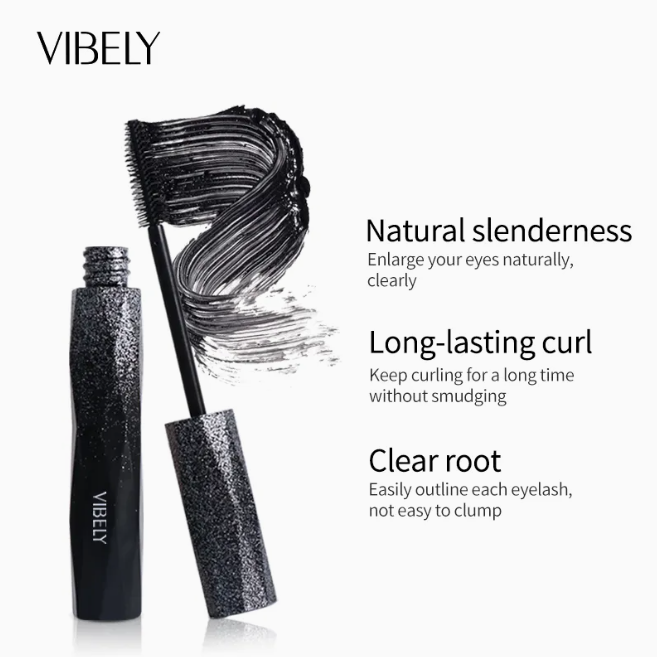 Eye Makeup Waterproof Long Lasting Curling Lengthening Eyelash 4D Fiber Black Mascara