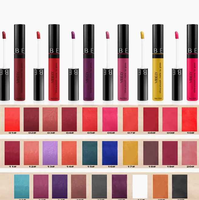 Rouge à Lèvres Mat Liquide Étanche Longue Durée Cosmétiques Gloss à Lèvres 29 Couleurs